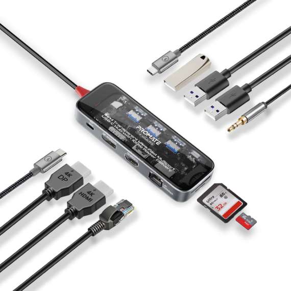 Promate TransHub-Pro Ultra-Fast Multiport USBC Hub