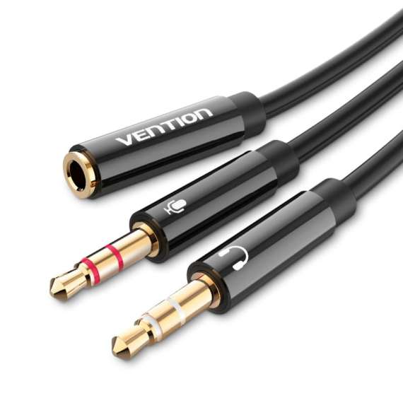 Vention 2*3.5mm Male to 4 Pole 3.5mm Female 0.3M Audio Cable