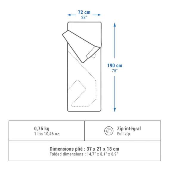 Quechua Arpenaz 20° Camping Sleeping Bag, 2 image