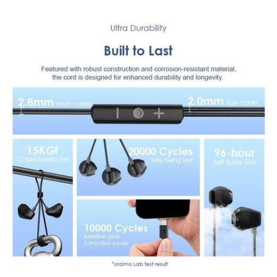 Oraimo Halo Airy USB Type-C Half In-Ear Wired Earphones, 6 image