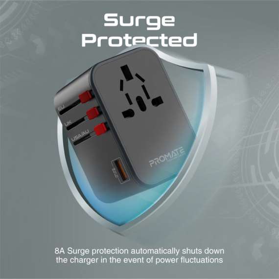 Promate GaNFast Travel Adapter, 7 image