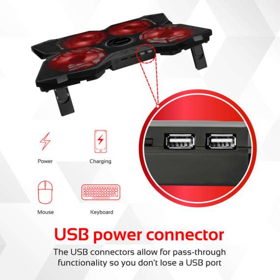 Promate Height Adjustable Ergonomic Laptop Cooling Pad, 6 image