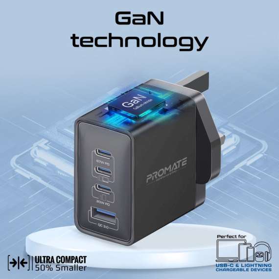 Promate 67W PD GaNfast Charger, 2 image