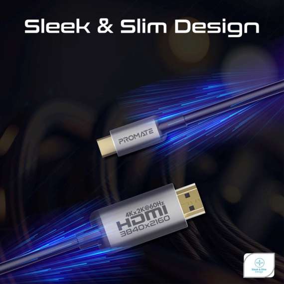 Promate 4K x 2K 60Hz  USB C to HDMI 2.0 Audio Video Cable, 5 image
