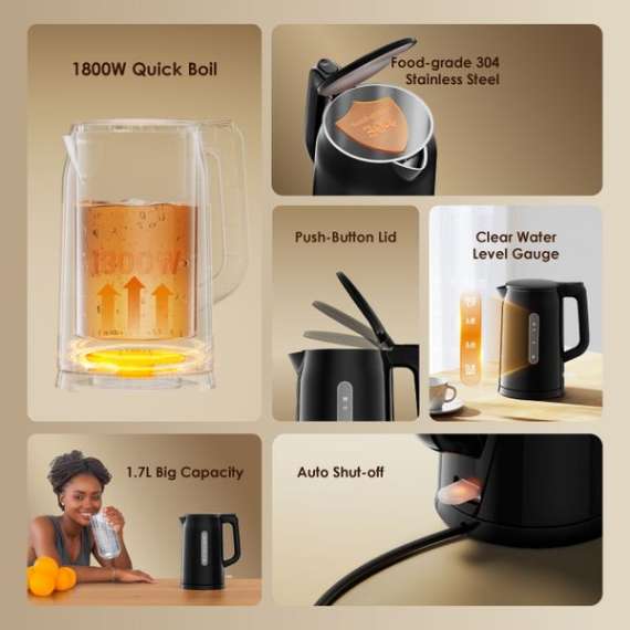 Oraimo View 1.7L 304 Stainless Steel Electric Kettle, 3 image