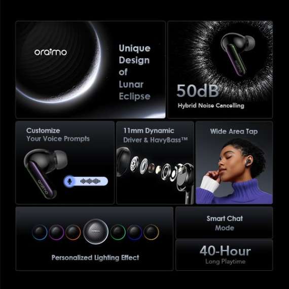 oraimo SpaceBuds Hybrid ANC True Wireless Earbuds, 3 image