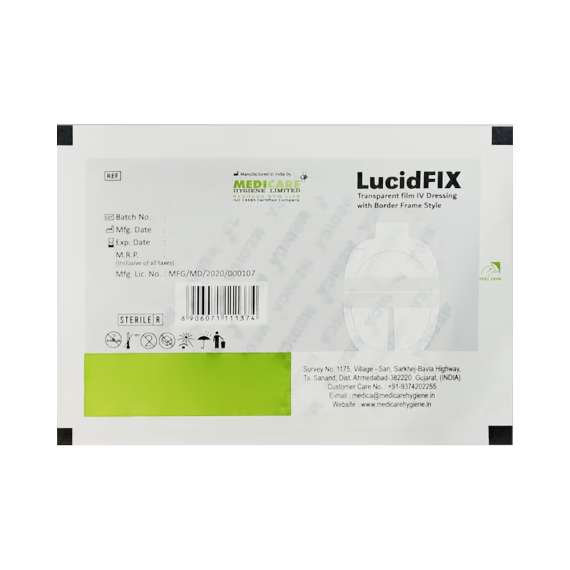 Lucidfix 50Pack Transparent Film IV Bordered Dressing