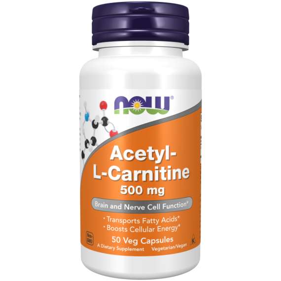 Now 500mg Acetyl L Carnitine 50Capsules Supplement