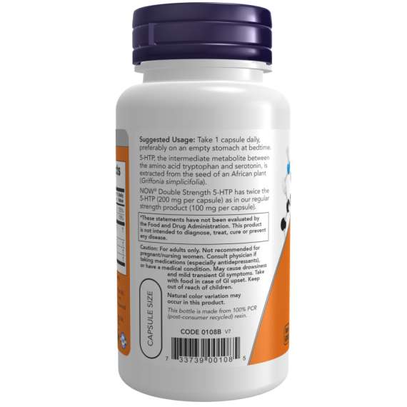 Now 200mg 5HTP 60VegCapsules Supplement, 3 image