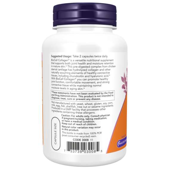 Now Biocell Collagen Hydrolyzed Type II 120Capsules Supplement, 3 image