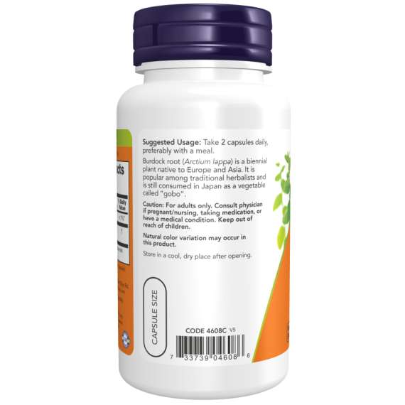 Now 430mg Burdock Root 100Capsules Supplement, 3 image