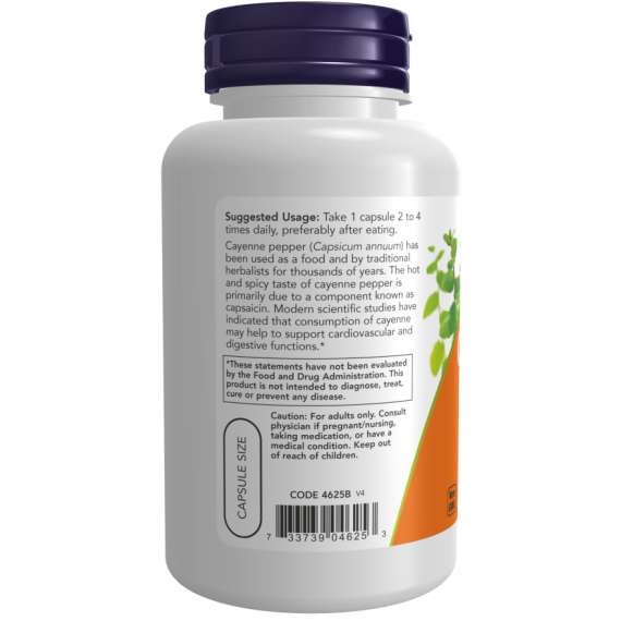 Now 500mg Cayenne 100Capsules Supplement, 3 image