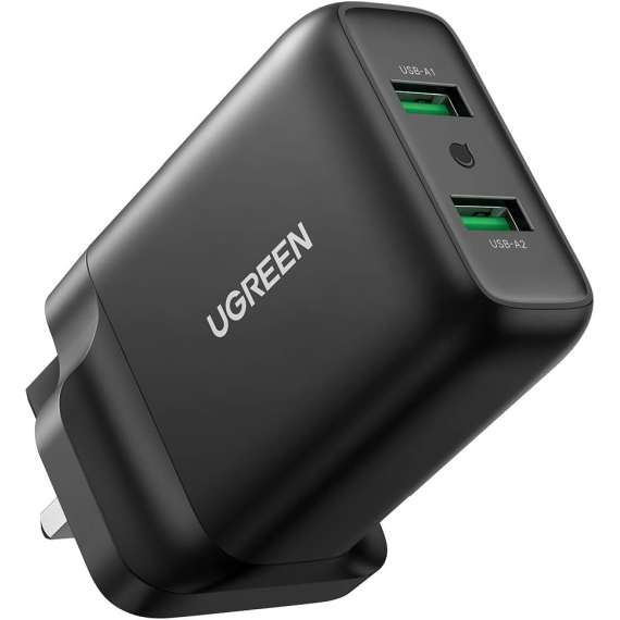 UGREEN CD161 USB Fast UK Black Charger