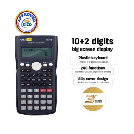 Deli Classic D82MS 240F Scientific Calculator, 2 image