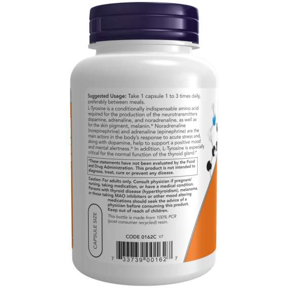 Now 500mg L Tyrosine 120Capsules Supplement, 3 image