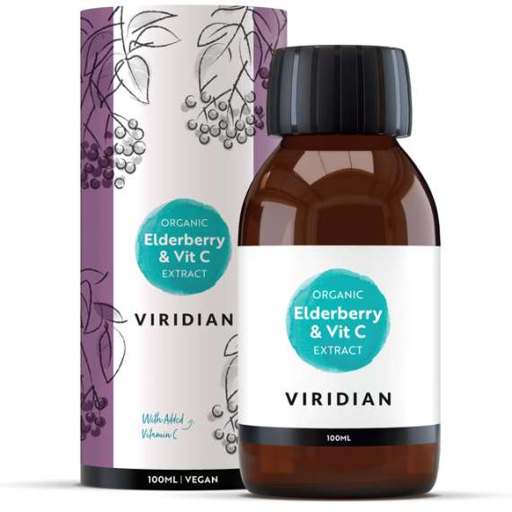 Viridian Organic Elderberry and Vitamin C Extract 100ml Supplement