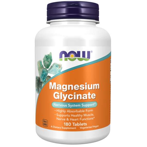 Now 200mg Magnesium Glycinate 180Tablets Supplement