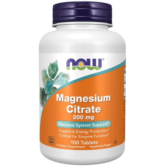 Now 200mg Magnesium Citrate 100Tablets Supplement