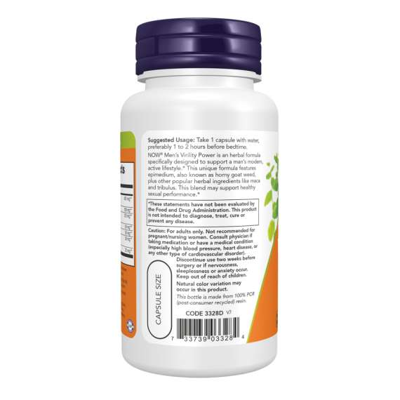 Now Mens Virility Power 60Capsules Supplement, 3 image