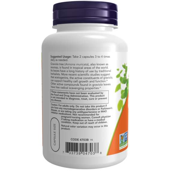 Now 500mg Graviola 100Capsules Supplement, 3 image