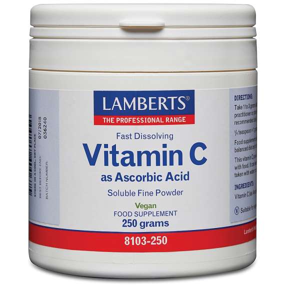 Lamberts 250g Vitamin C Ascorbic Acid Powder Supplement