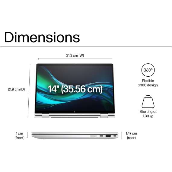 HP EliteBook x360 1040 G11 Ultra 7 16GB 1TB SSD Win 11 Pro Laptop, 2 image