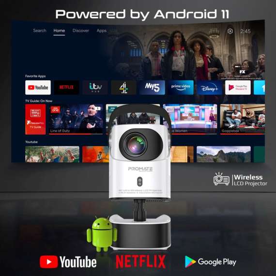 Promate Wireless 4K Ultra HD DLP Projector, 5 image