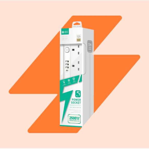 Lightwave LW-EXT-54U 5 Port Power Extension with 4 USB Ports