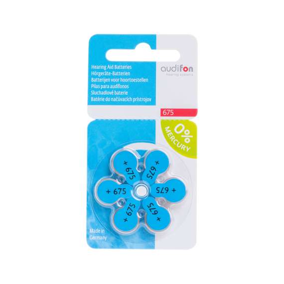 Audifon Size675 6Pack Hearing Aid Batteries