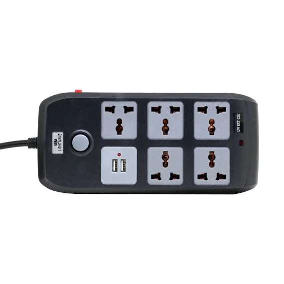 Lightwave LW EXT 52U 5 Port Power Extension with 2 USB Ports