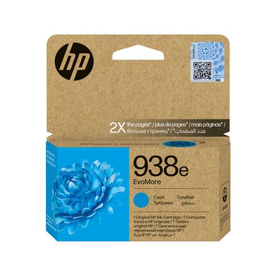 HP 938e EvoMore Cyan Ink Cartridge