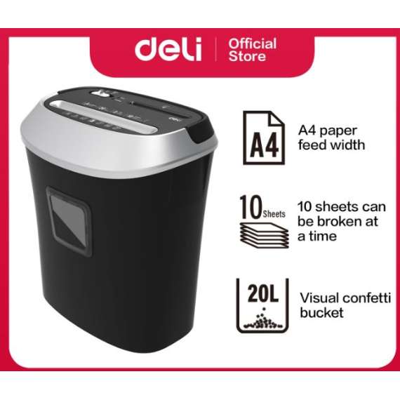 DELI E9948 CROSS-CUT PAPER SHREDDER, 4 image