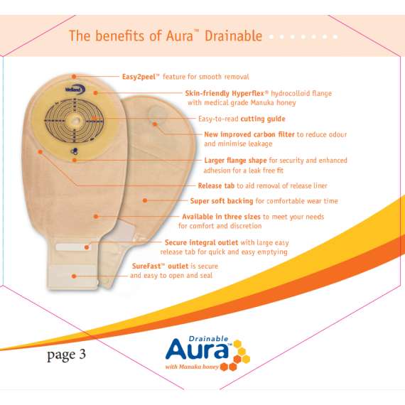 Welland MHDL513 Aura Drainable Stoma Bag, 3 image