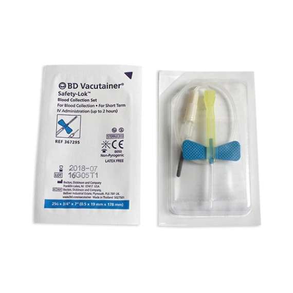 BD Vacutainer Safetylok 50Pack Blood Collection Set, Needle Size: 25G, Needle Length : 19mm