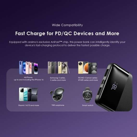 Oraimo Toast 22.5 Byte 10000mAh 22.5W Power Bank, 10 image