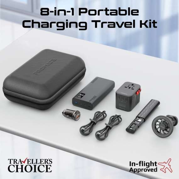 Promate 7-in-1 Charging Travel Kit, 2 image