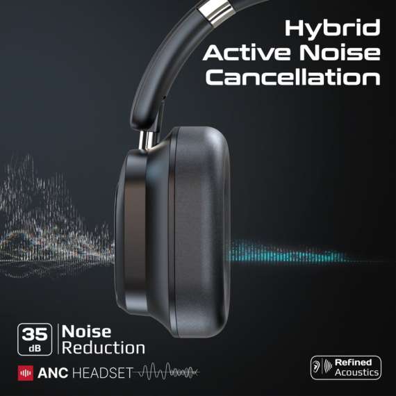 Promate HiFi Wireless Bluetooth V5.3 Hybrid ANC Headphones, 4 image