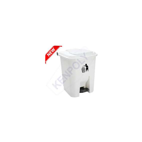 Kenpoly 30Litre Pedal Bin, Product Capacity: 30L, Product Colour: White