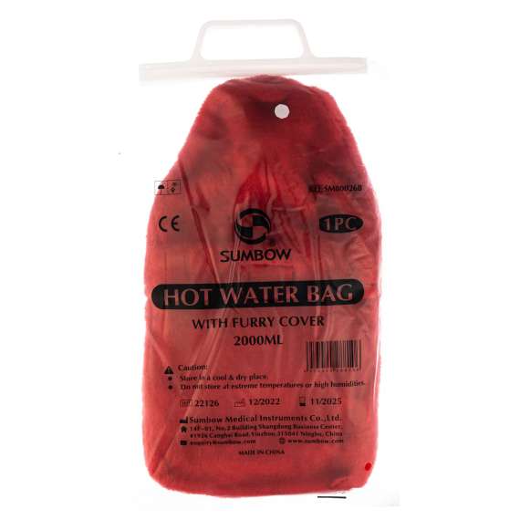 Sumbow 2000ml Hot Water Bag with Furry Cover