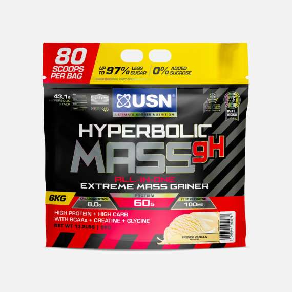 USN 6kg Hyperbolic Mass All In One Extreme Mass Gainer Supplement, Flavor: French Vanilla