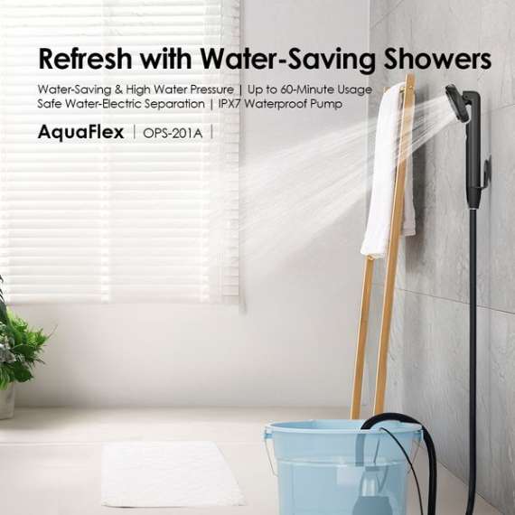 Oraimo AquaFlex Portable Rechargeable Shower Pump, 2 image