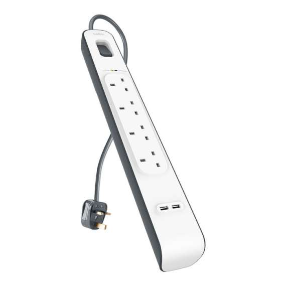 Belkin 2.4 Amp USB Charging 4 Way Surge Protector Extension Cable, 2 image