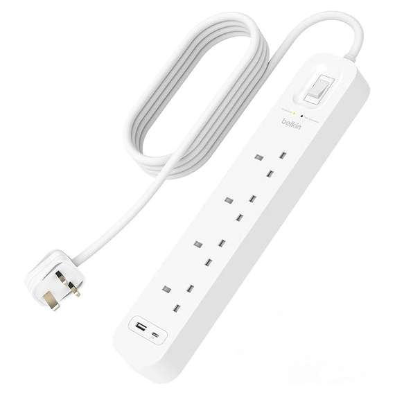 Belkin SRB001ar2M 4-Outlet Surge Protector Extension Cable