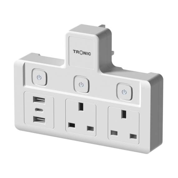 Tronic EC 7232-UB-BS 13A 3-Gang UK Socket Adaptor