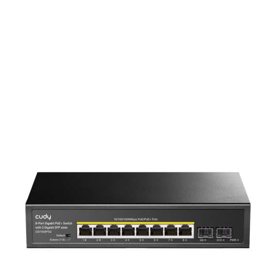 Cudy GS1008PS2  8 Port Gigabit PoE+ Switch with 2 Gigabit SFP Slots