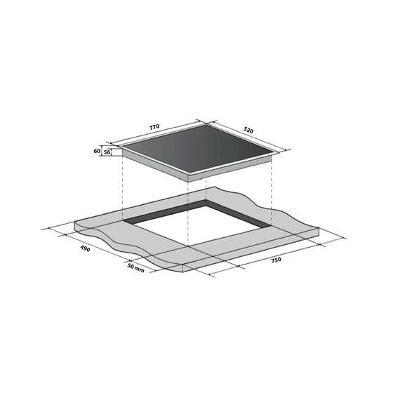 Mika MBDH29521T 90cm 5 Cooking Zones Built-In Induction Hob, 2 image