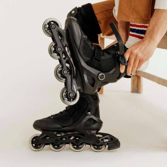 Oxelo Fit100 Adult Inline Black Skates, Shoe Size: 40 , 4 image