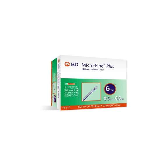 BD 0.5ml 31G 100Pack Microfine Insulin Syringes