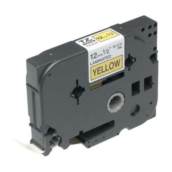 Brother TZ2-631 12mm Black on Yellow Compatible Label Tape