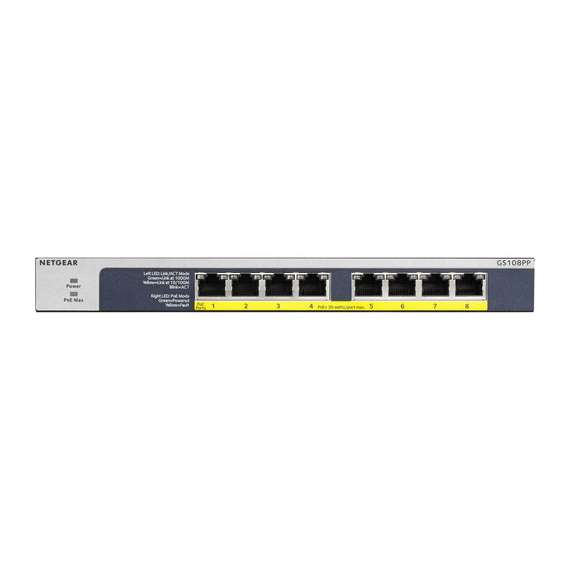 Netgear GS108PP 8 Port Gigabit Ethernet PoE+ Unmanaged Switch